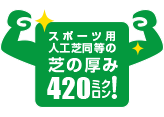 スポーツ用人工芝同等の芝の厚み420ミクロン