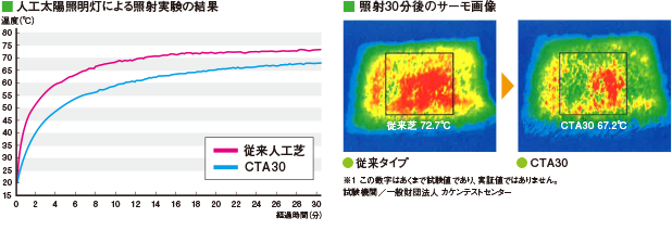 人工太陽照明灯による照射実験の結果